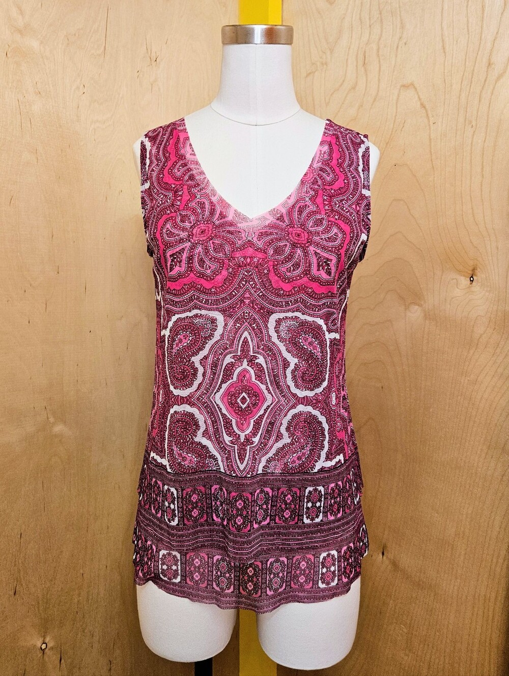 INC Pink Mesh Layered Tank Top